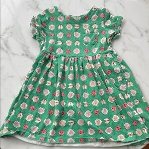 Mini Boden Green Floral Ladybug Dress